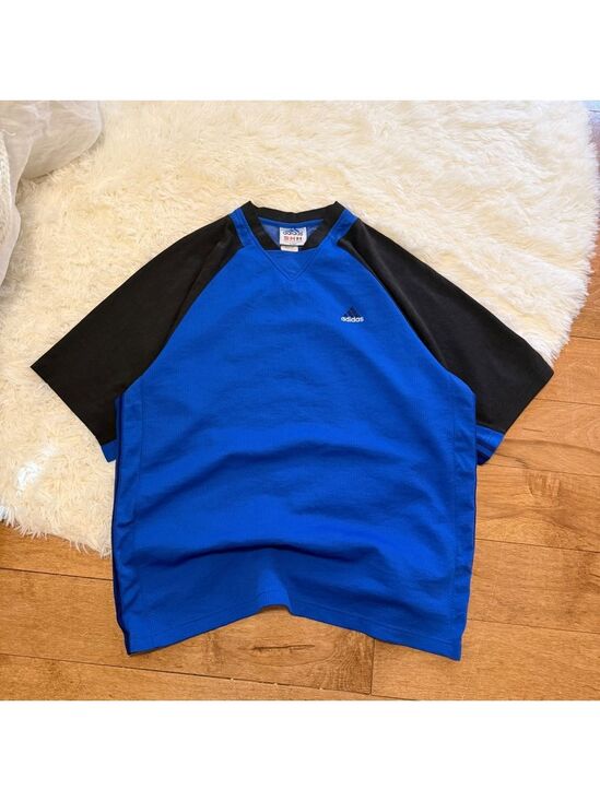 adidas Other - Vintage Adidas Raglan Jersey Blue Black 90s Blokecore Mens XL